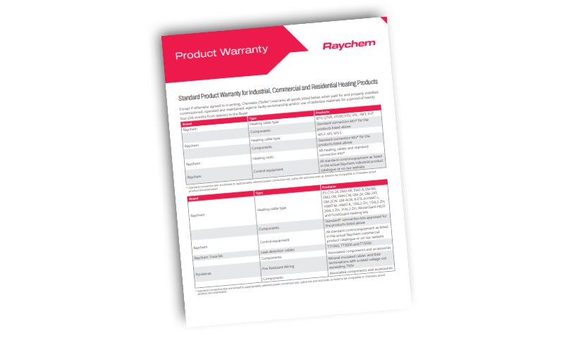 Standard Product Warranty for Industrial, Commercial and Residential Heating Products
